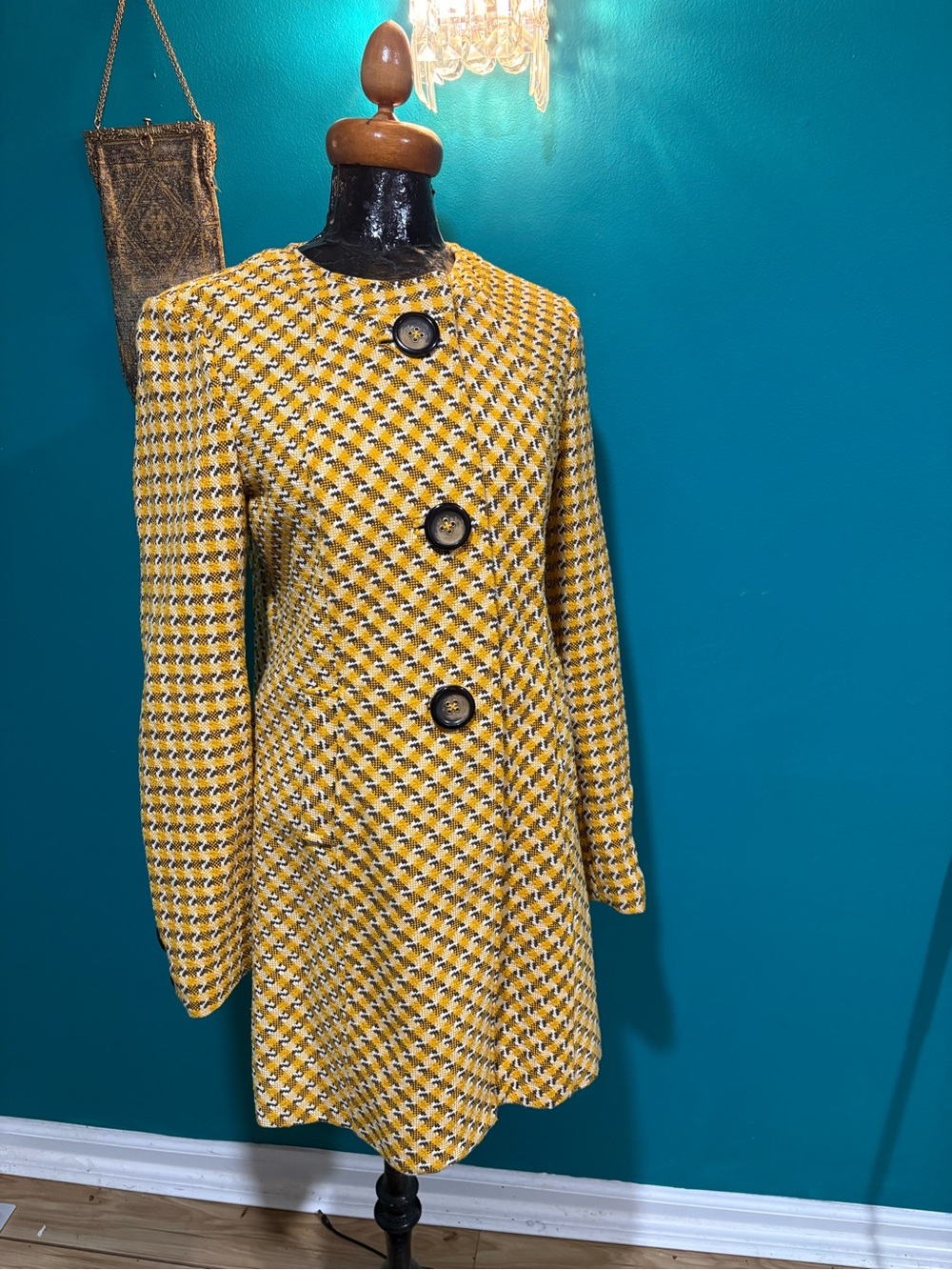 Yellow Vintage Tweed Coat